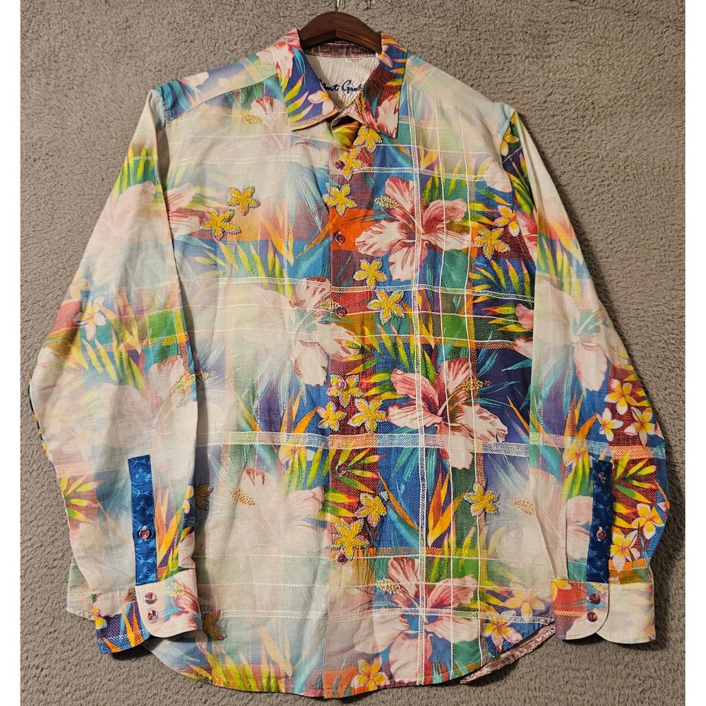 Robert Graham Limited Edition Shirt Men's Size 3XL La Dolce Vitas Linen 879